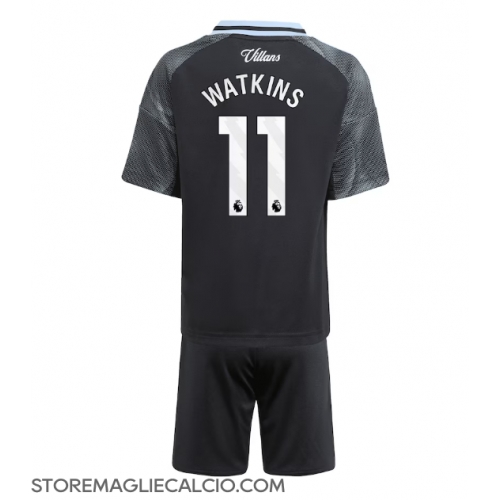 Aston Villa Ollie Watkins #11 Maglia Gara Trasferta Repliche 2025-26 Bambino Maniche Corte Aston Villa Ollie Watkins #11 Maglia Gara Trasferta Repliche 2025-26 Bambino Maniche Corte